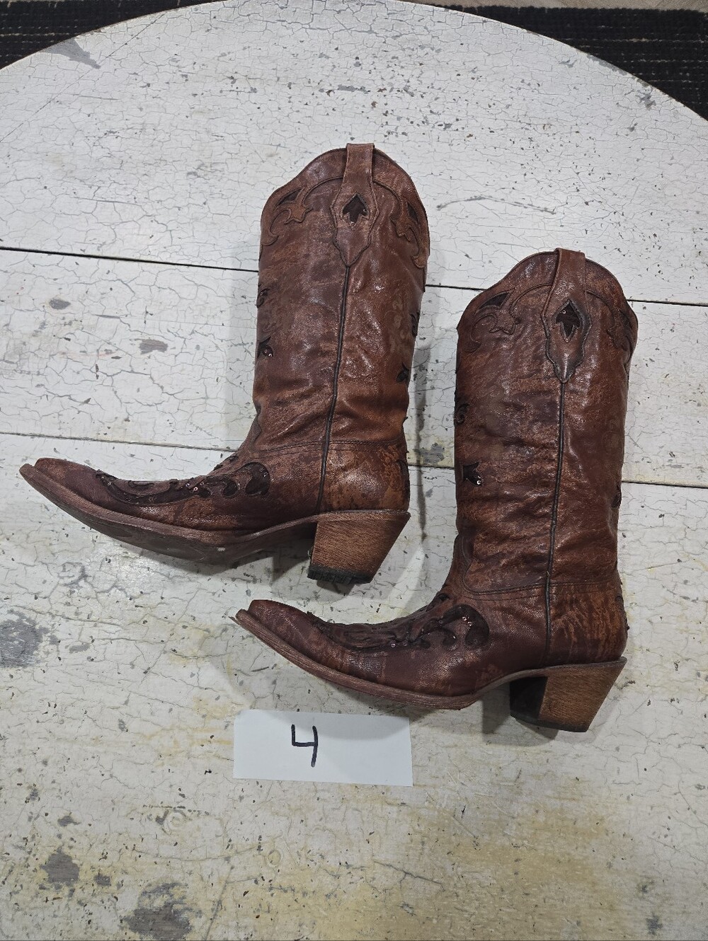 Corral Boots 74020 Western Boots Women's Sequin Inlay Size 10 M